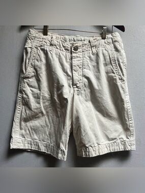Abercrombie & Fitch Cream Utility Cargo Shorts Size 30 Distressed